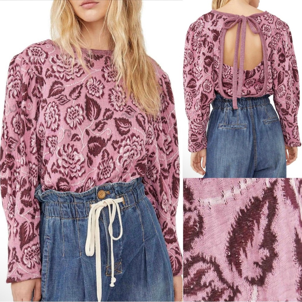 Free People No Ordinary Top in Smoked Pink Combo NEW